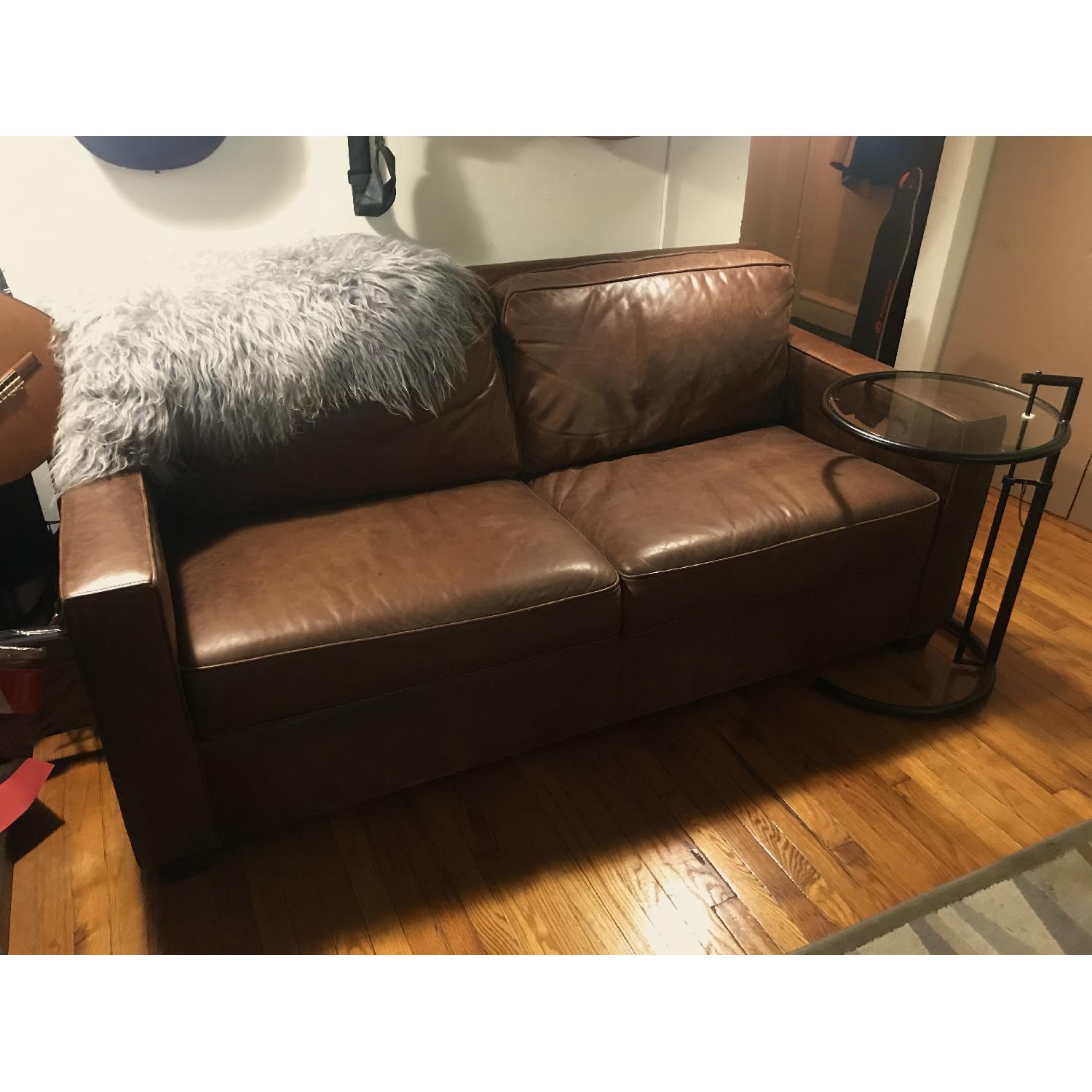 West Elm Henry Tobacco Leather Sofa - image-1