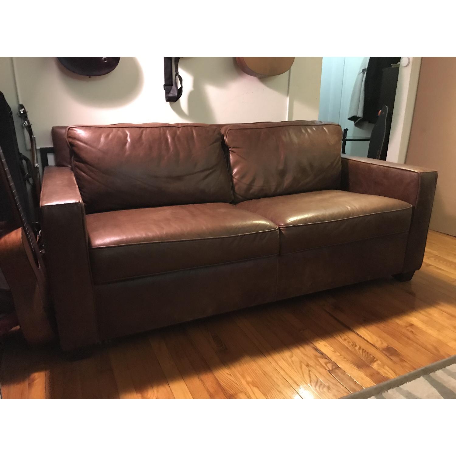 West Elm Henry Tobacco Leather Sofa - image-2