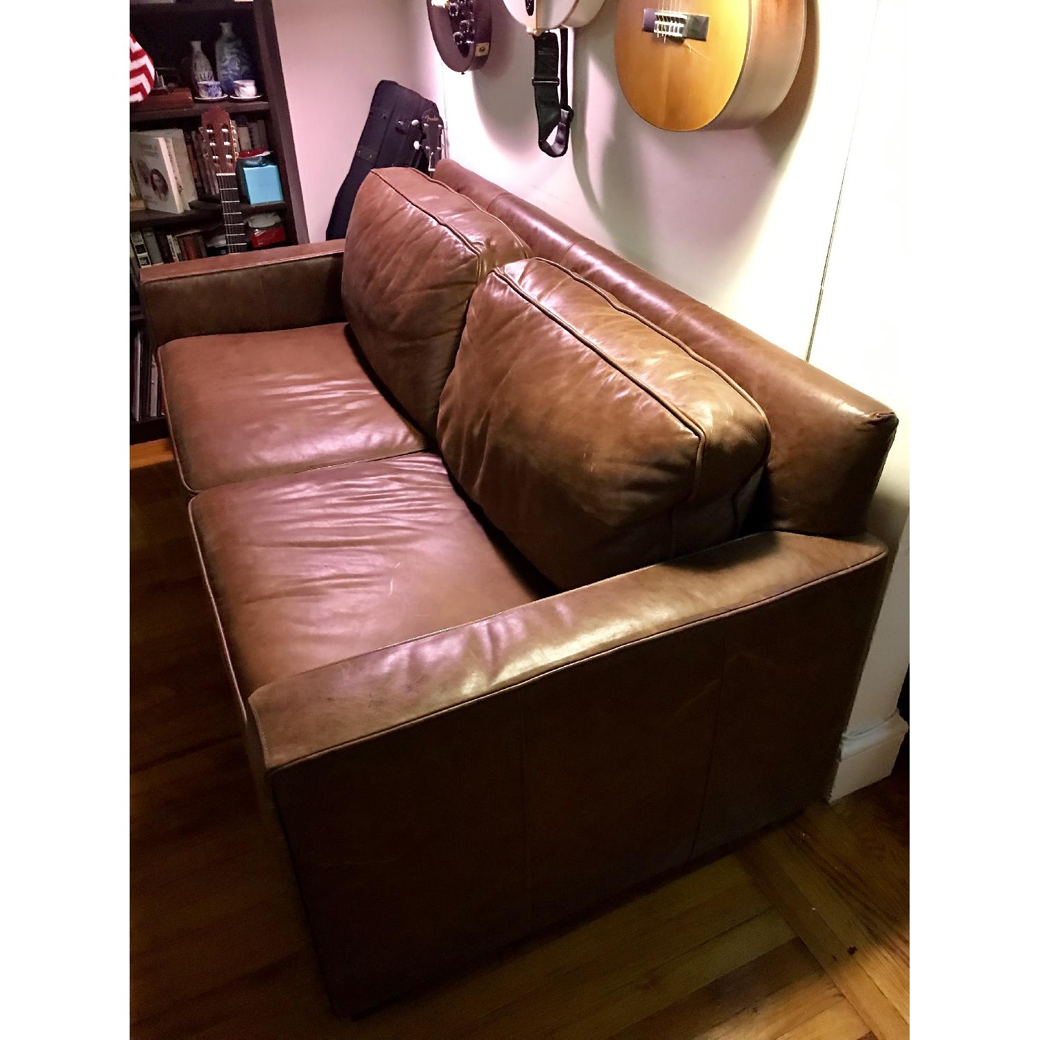 West Elm Henry Tobacco Leather Sofa - image-3