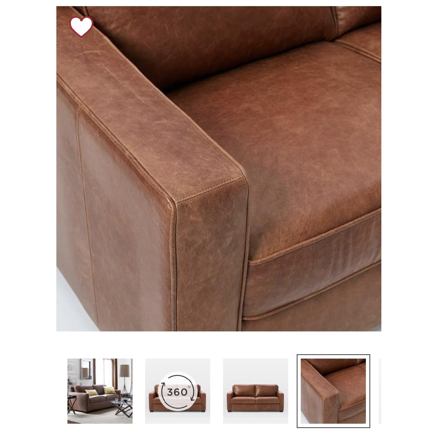 West Elm Henry Tobacco Leather Sofa - image-7