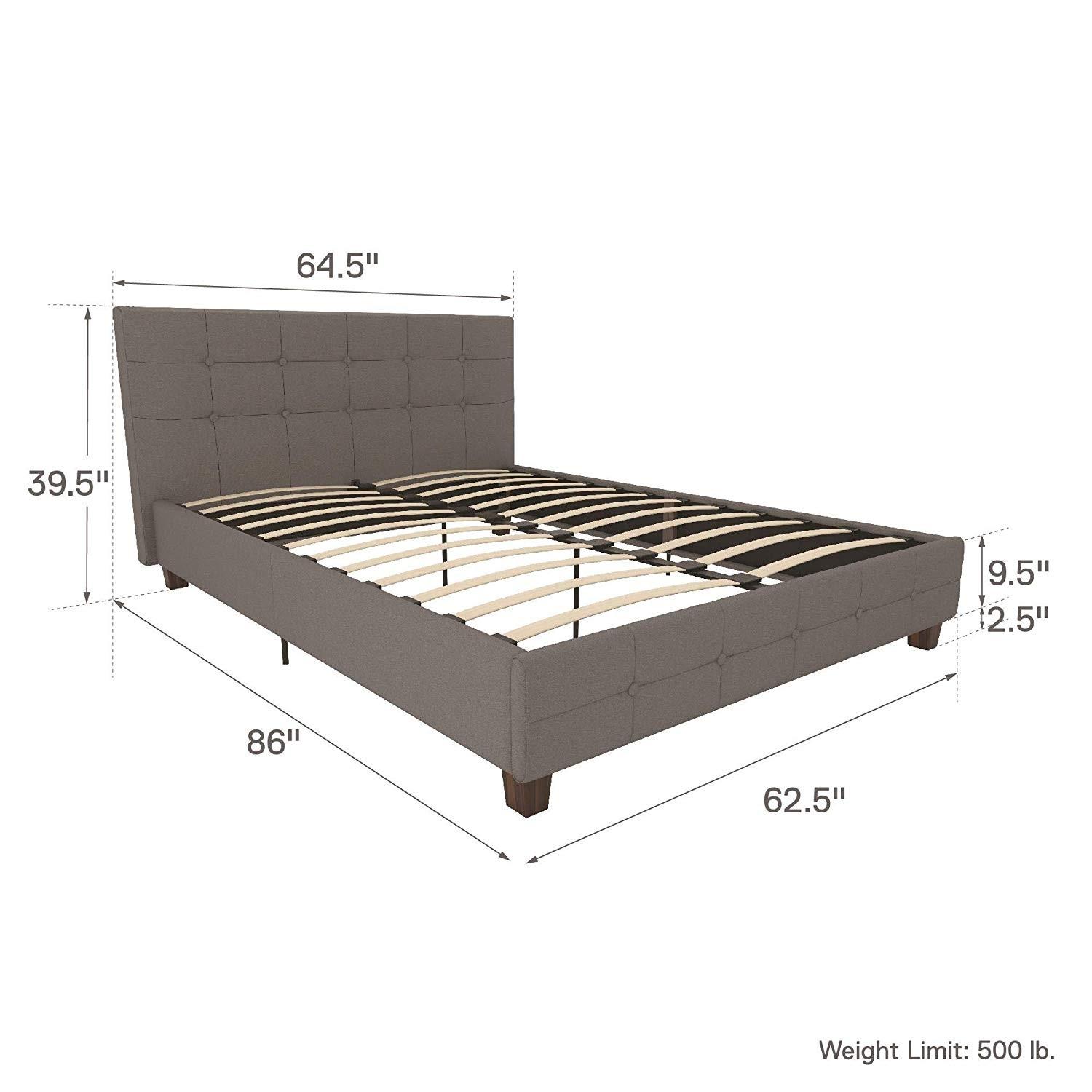 DHP Rose Linen Tufted Upholstered Platform Bed - image-1