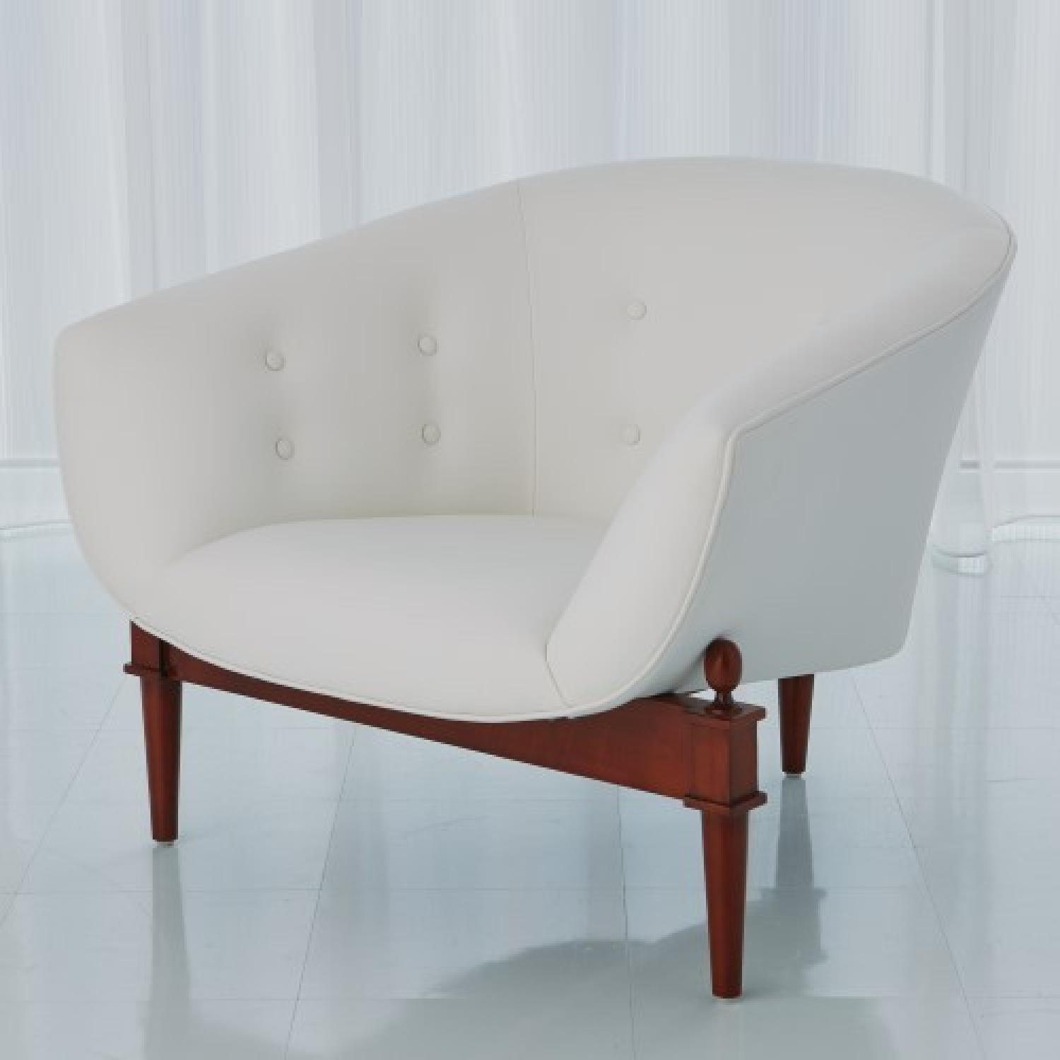 Global Views Mimi White Leather Chair - image-1