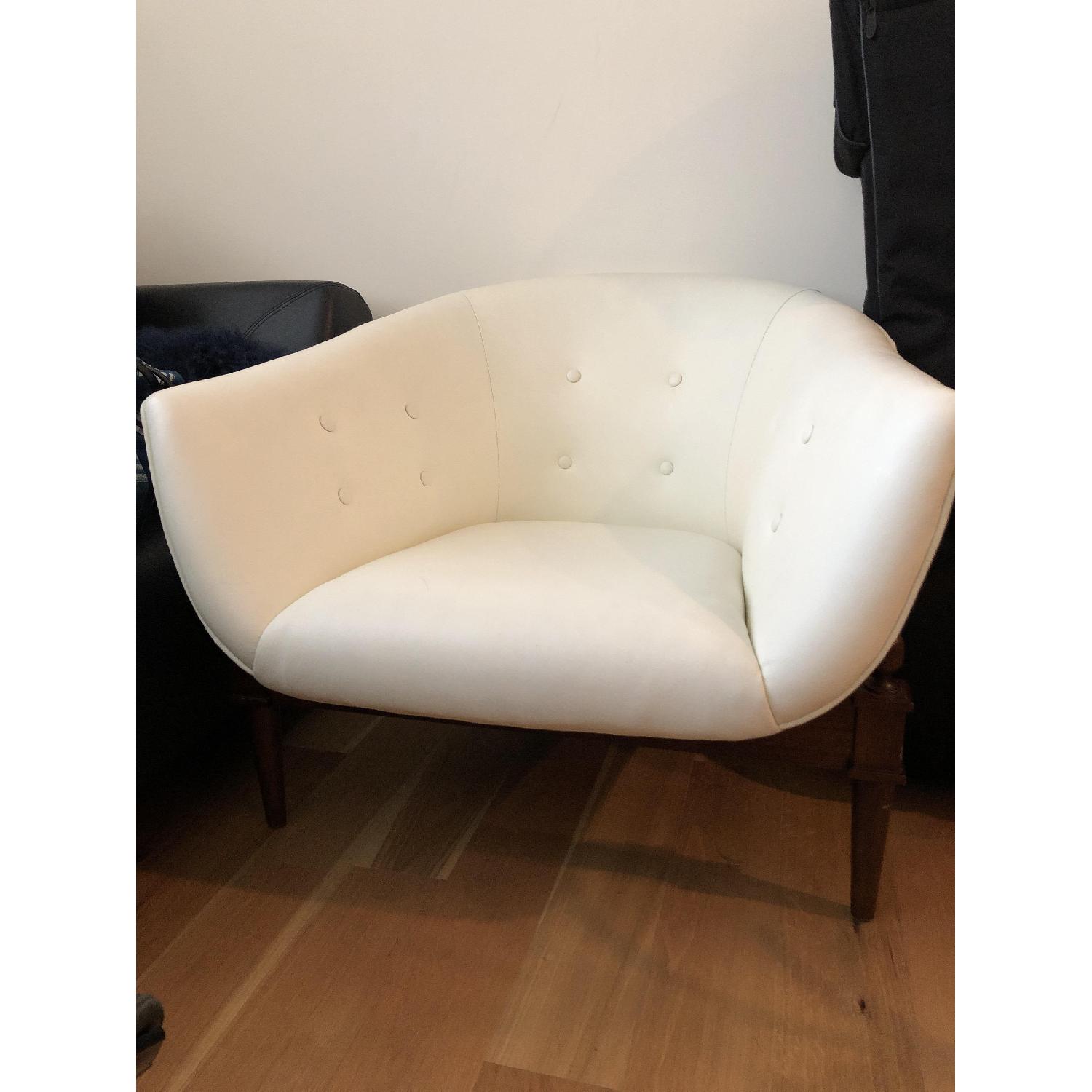 Global Views Mimi White Leather Chair - image-3