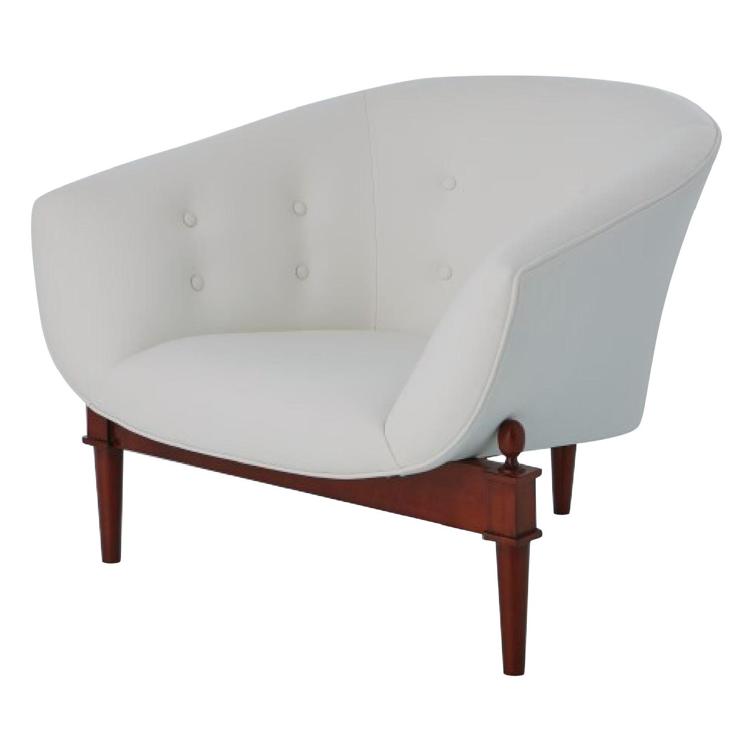 Global Views Mimi White Leather Chair - image-0