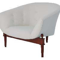 Global Views Mimi White Leather Chair