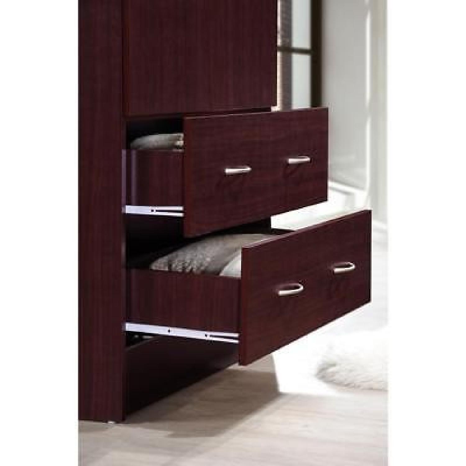 Hodedah 2-Door Armoire w/ 2-Drawers in Mahogany - image-1