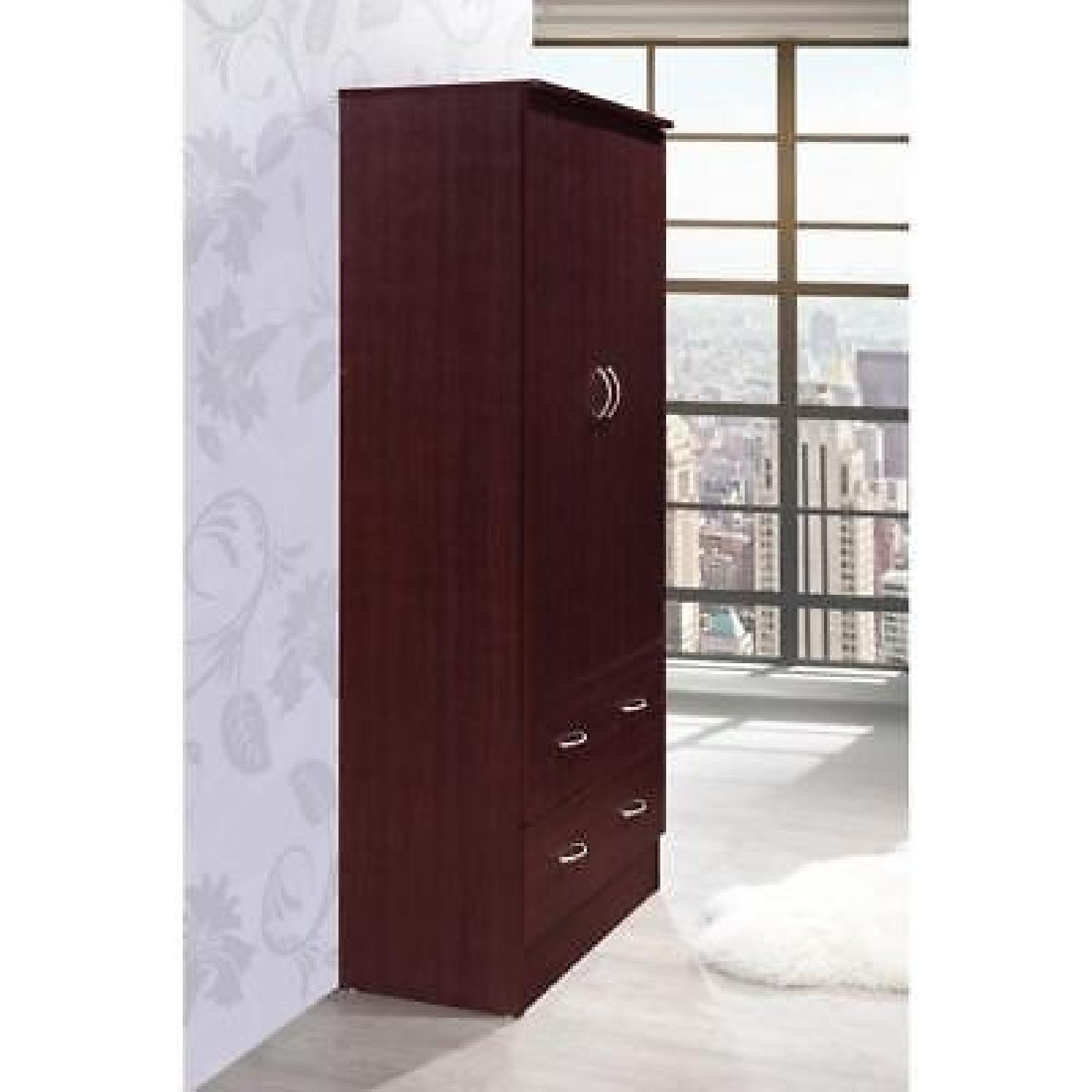 Hodedah 2-Door Armoire w/ 2-Drawers in Mahogany - image-2