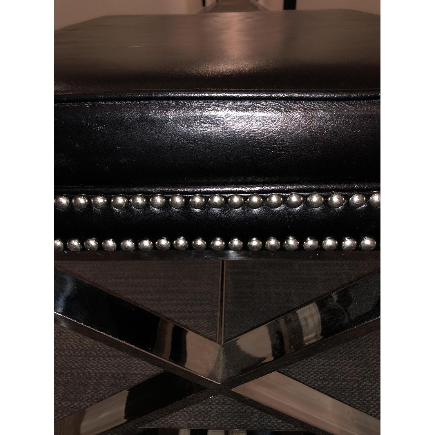 Lexington Lola Black Leather Studded Ottomans - image-4