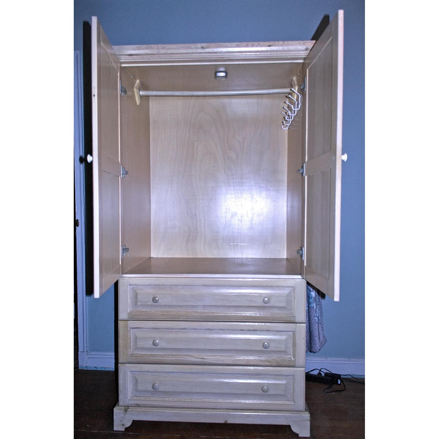 Gothic Cabinet Craft Armoire w/ Raised Panel & 3 Drawers - image-3