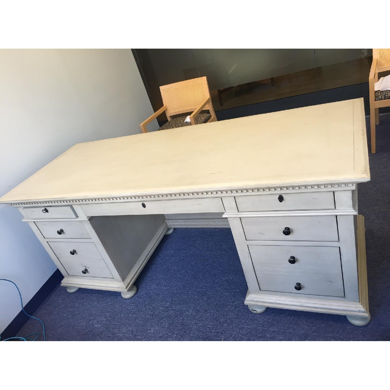 Restoration Hardware St. James Antiqued White Desk - image-1