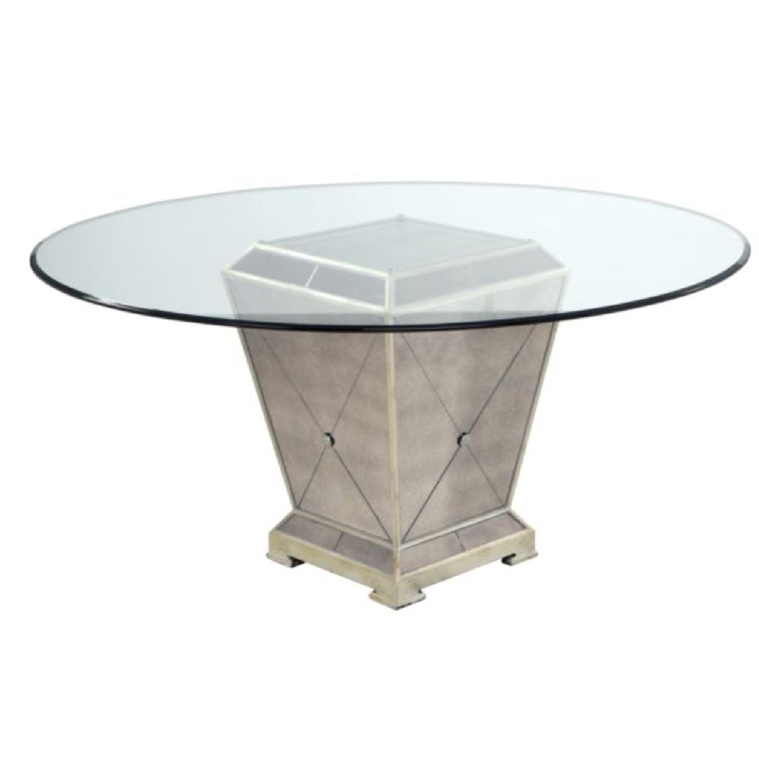 Z Gallerie Glass Top Mirrored Dining Table - image-1