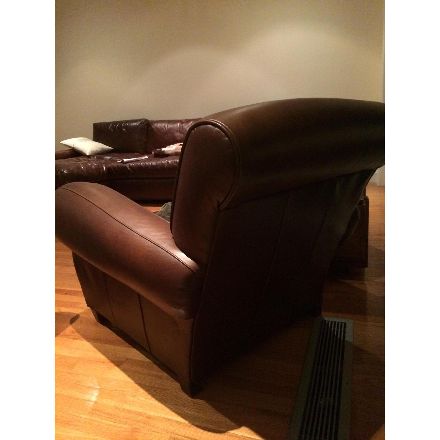 Pottery Barn Manhattan Leather Armchair - image-2