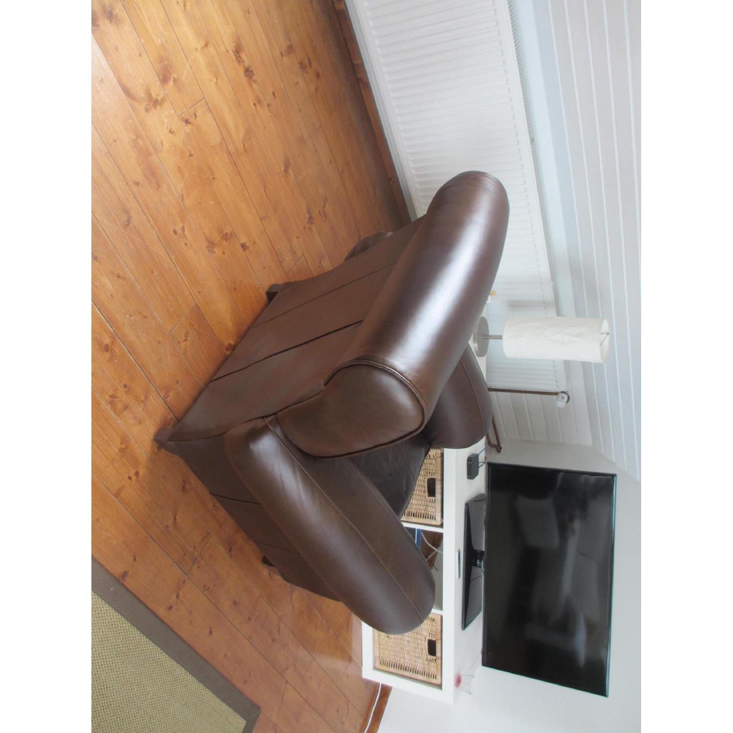 Pottery Barn Manhattan Leather Armchair - image-5