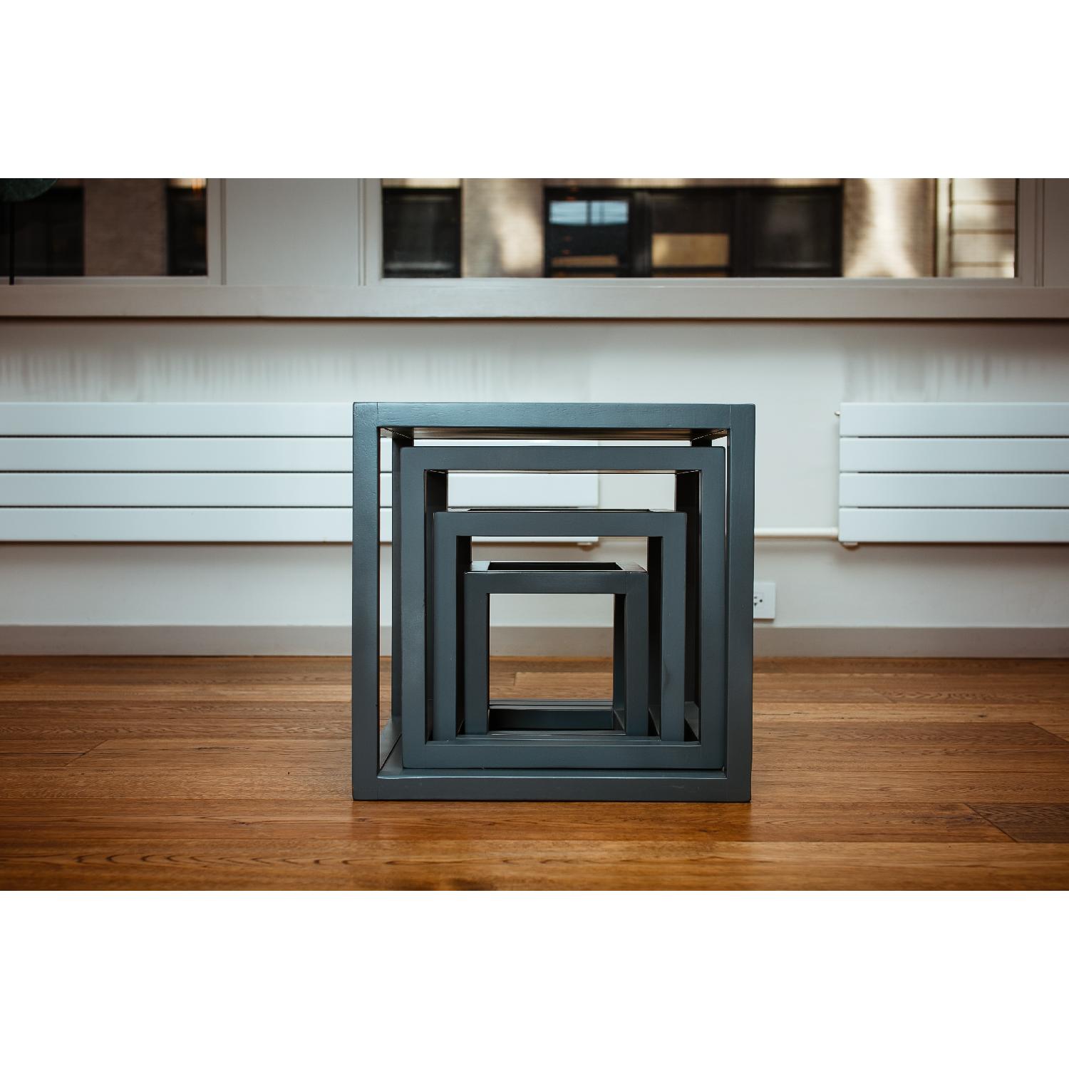 Decorative Stackable Cubes Grey Lacquer Stacking Cubes - AptDeco