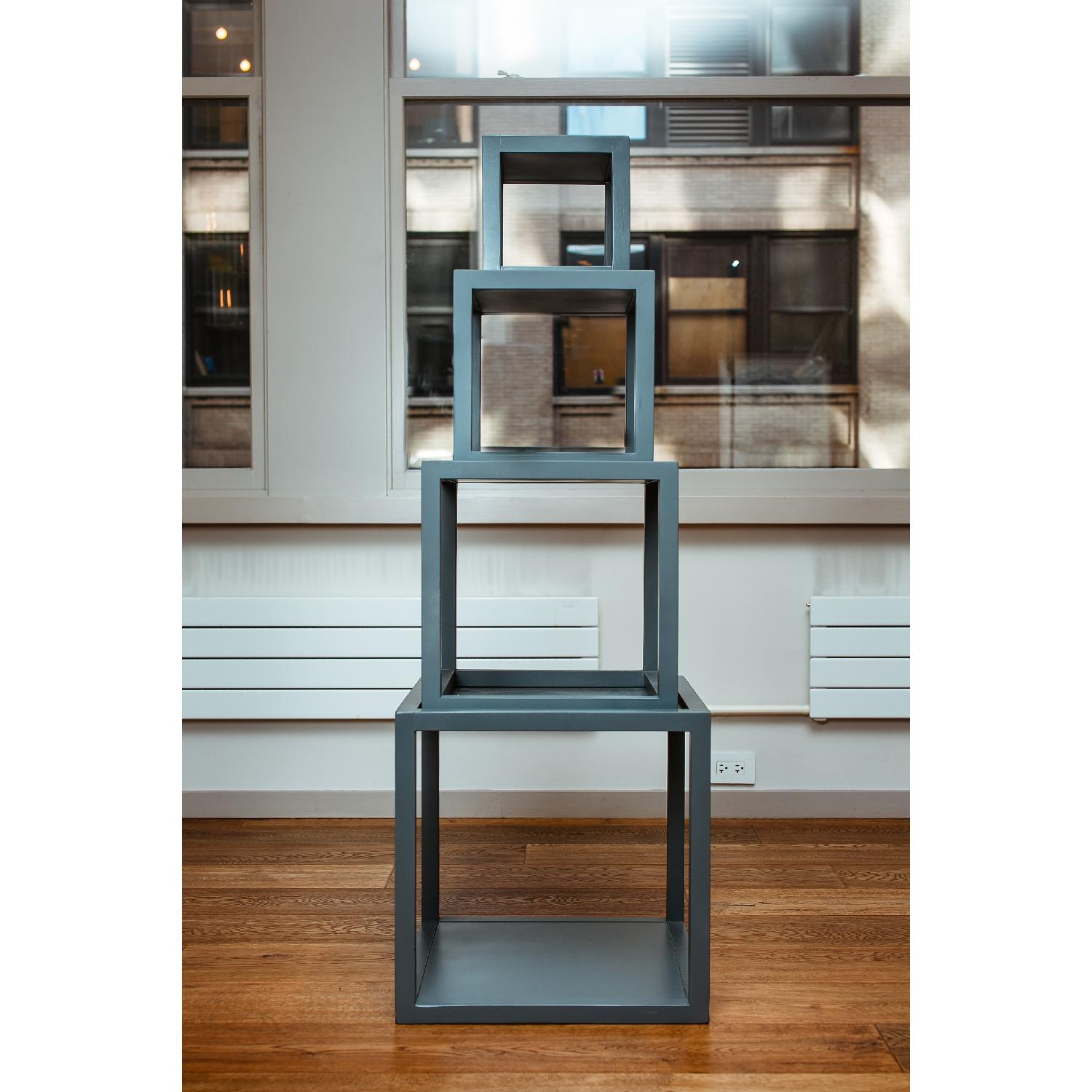 Decorative Stackable Cubes Grey Lacquer Stacking Cubes - AptDeco