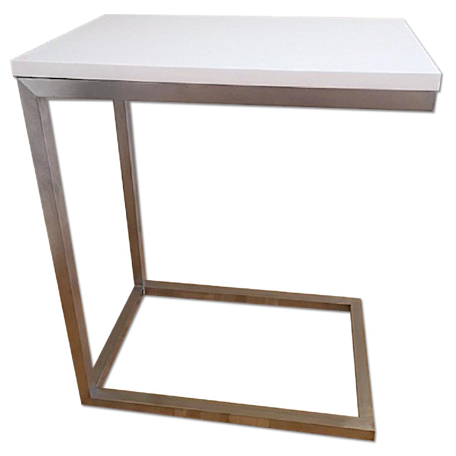 Gus Modern White Bishop End Table - image-0
