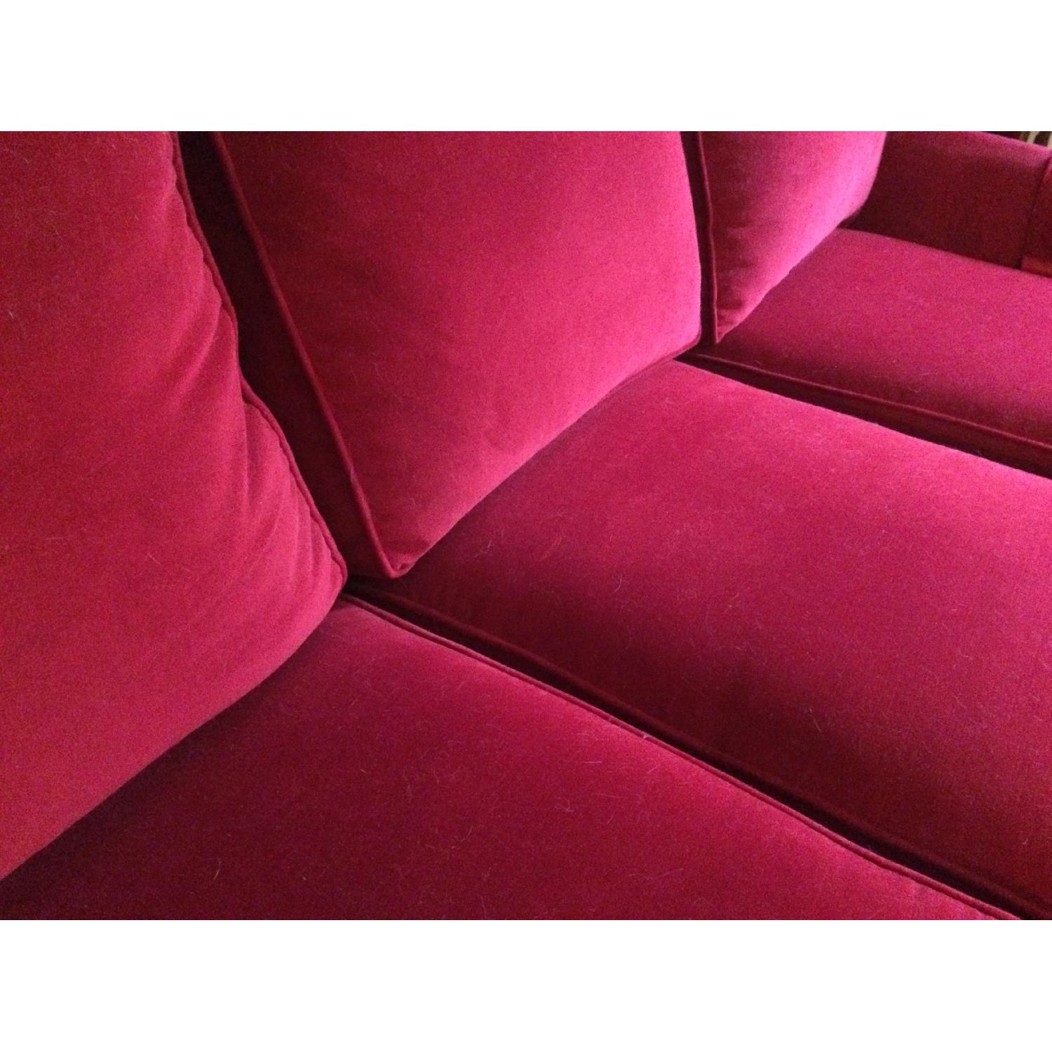 Drexel Heritage Red Microsuede Couch - image-4