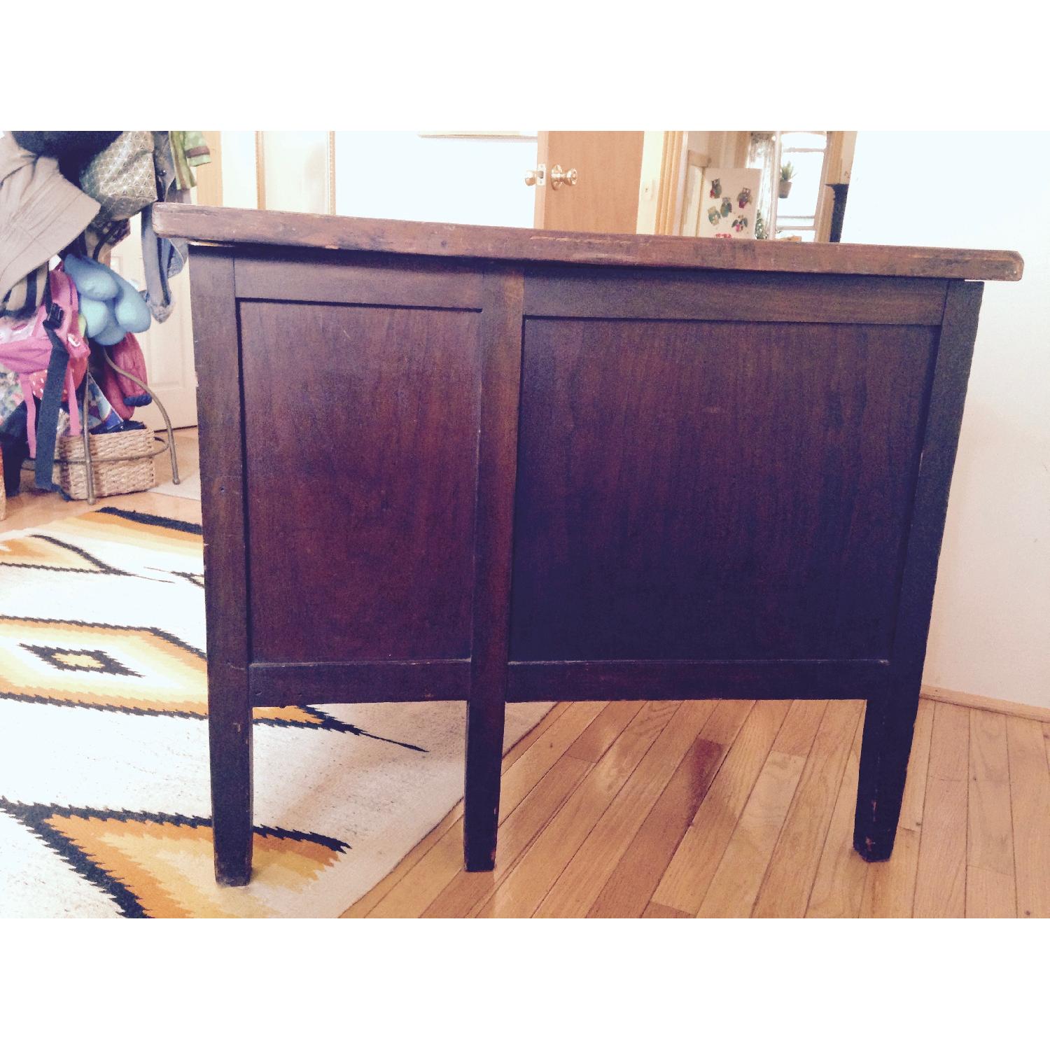 Vintage Solid Walnut Rishel Desk w/ Extender & Locking Mechanism +