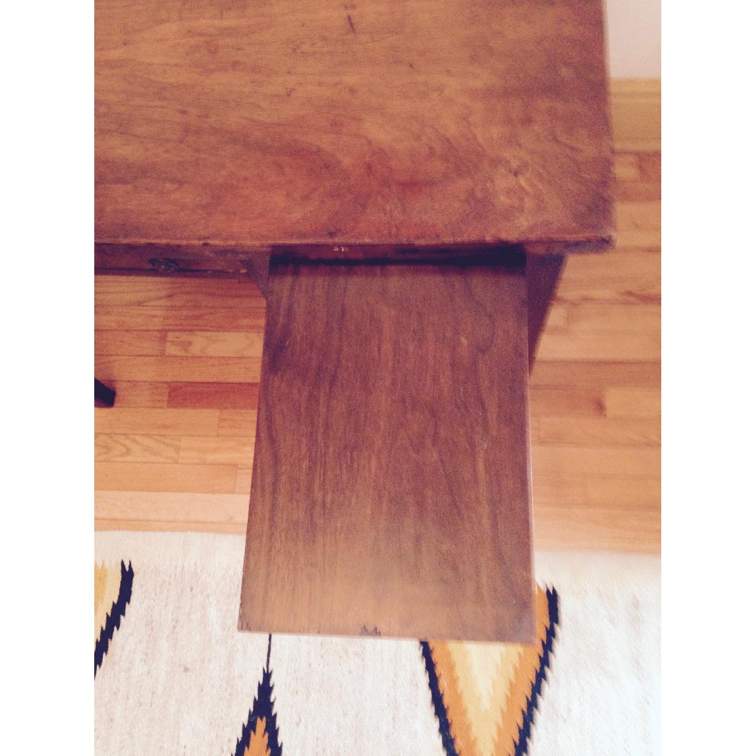 Vintage Solid Walnut Rishel Desk w/ Extender & Locking Mechanism +
