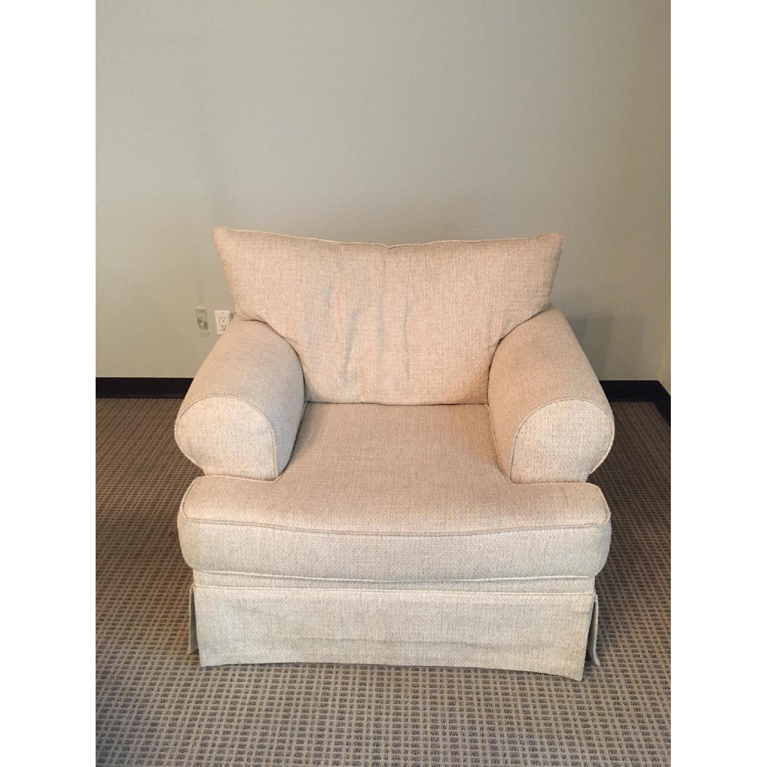 Overstuffed Cream Armchairs - image-5