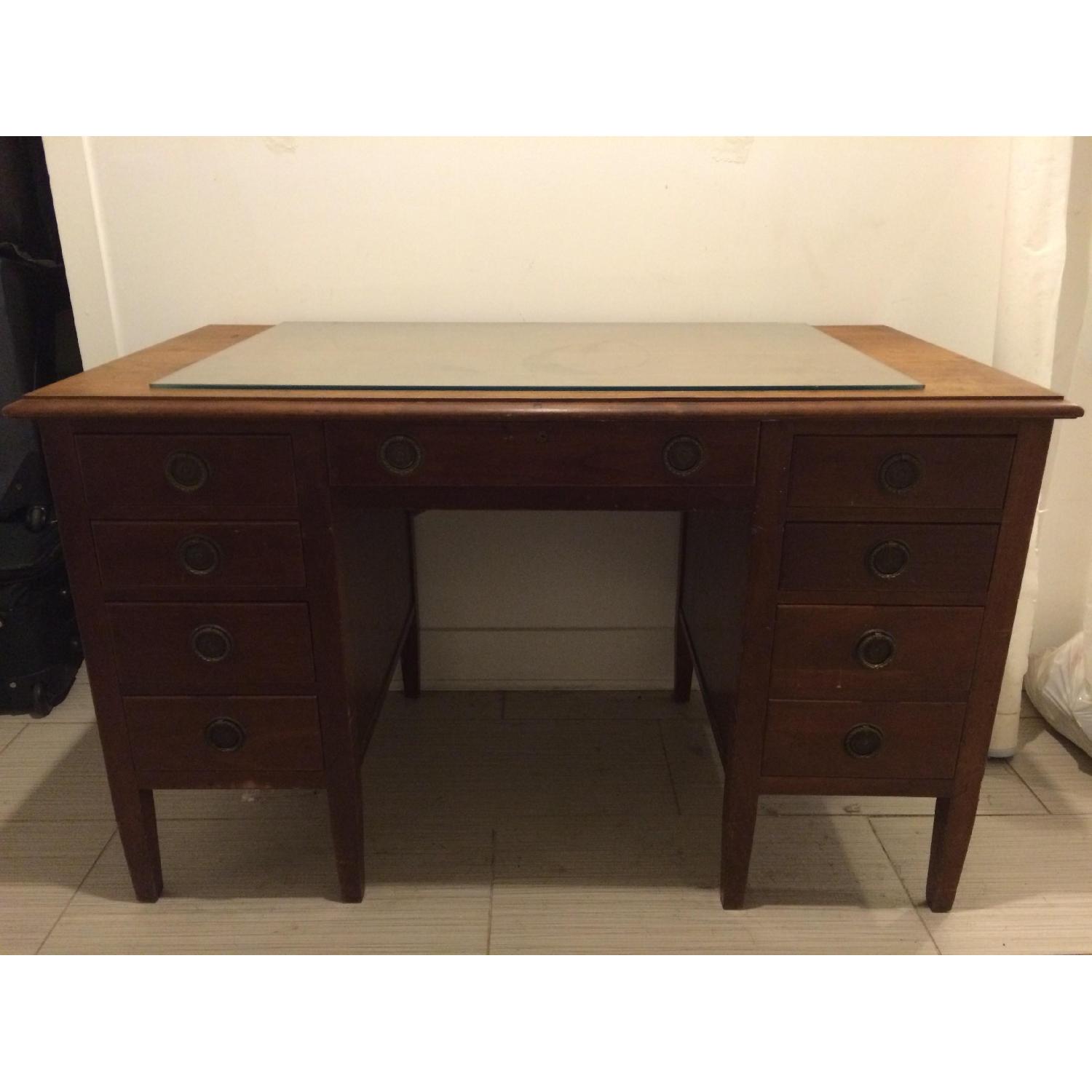 Antique Bankers Desk - image-1
