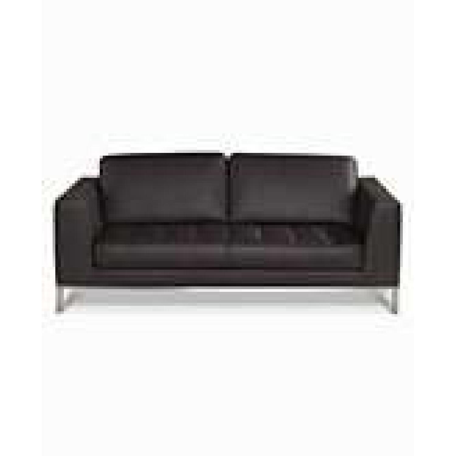 Macy's Natuzzi Brown Leather Sofa AptDeco