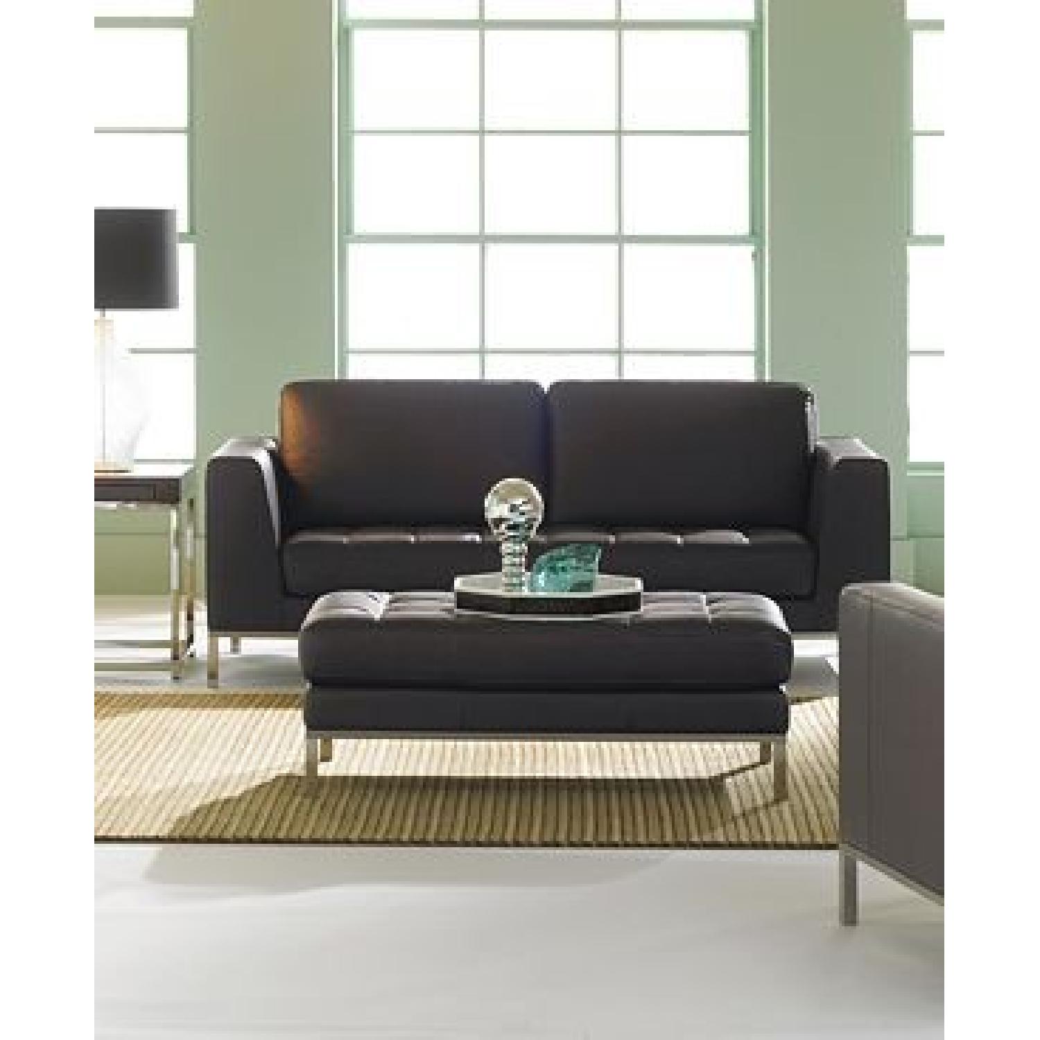 Macy's Natuzzi Brown Leather Sofa AptDeco