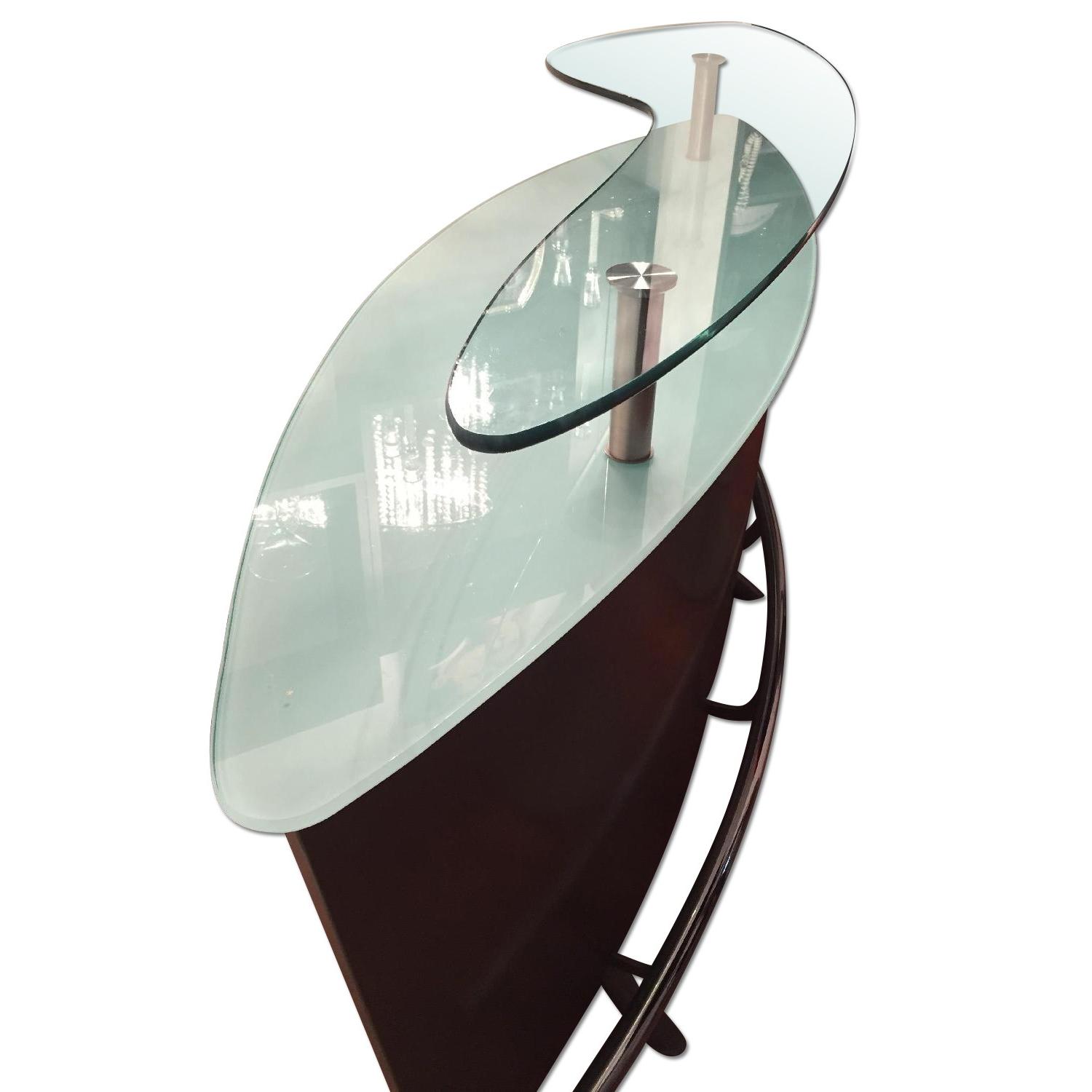 Stainless Steel Glass Top Bar AptDeco