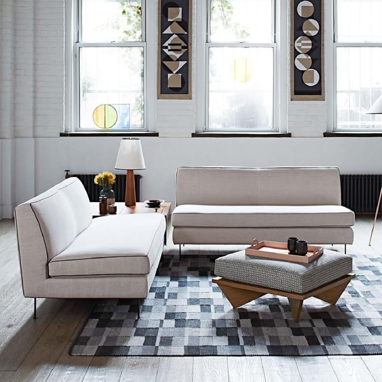 West Elm Commune Armless Sofa in Charcoal - image-1