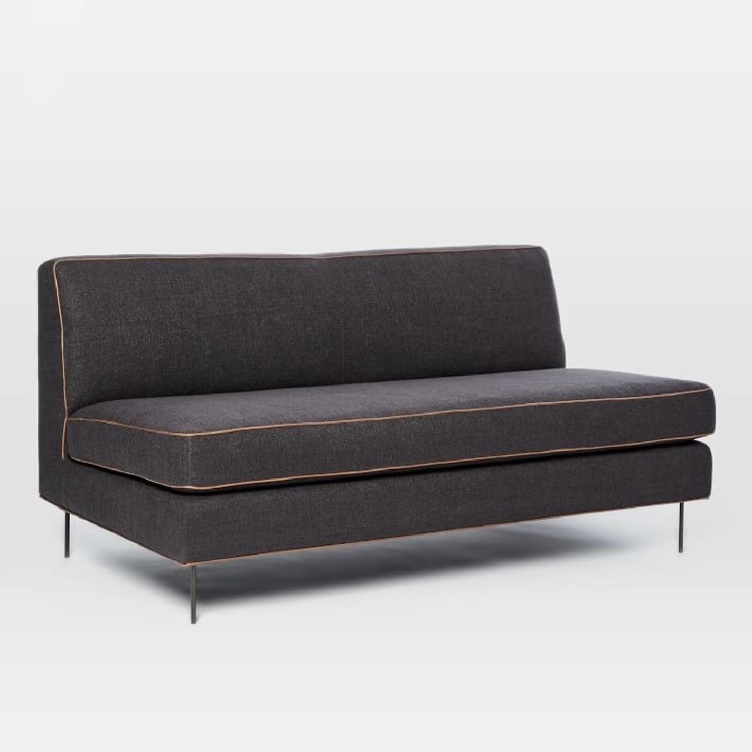 West Elm Commune Armless Sofa in Charcoal - image-2