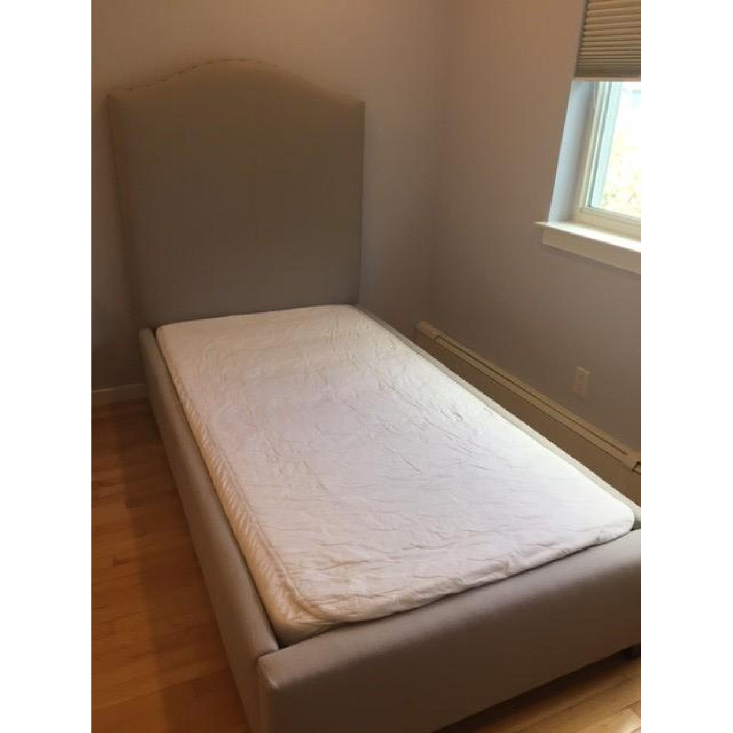 Pottery Barn Raleigh Camelback Nailhead Twin Size Bed Frame - image-1