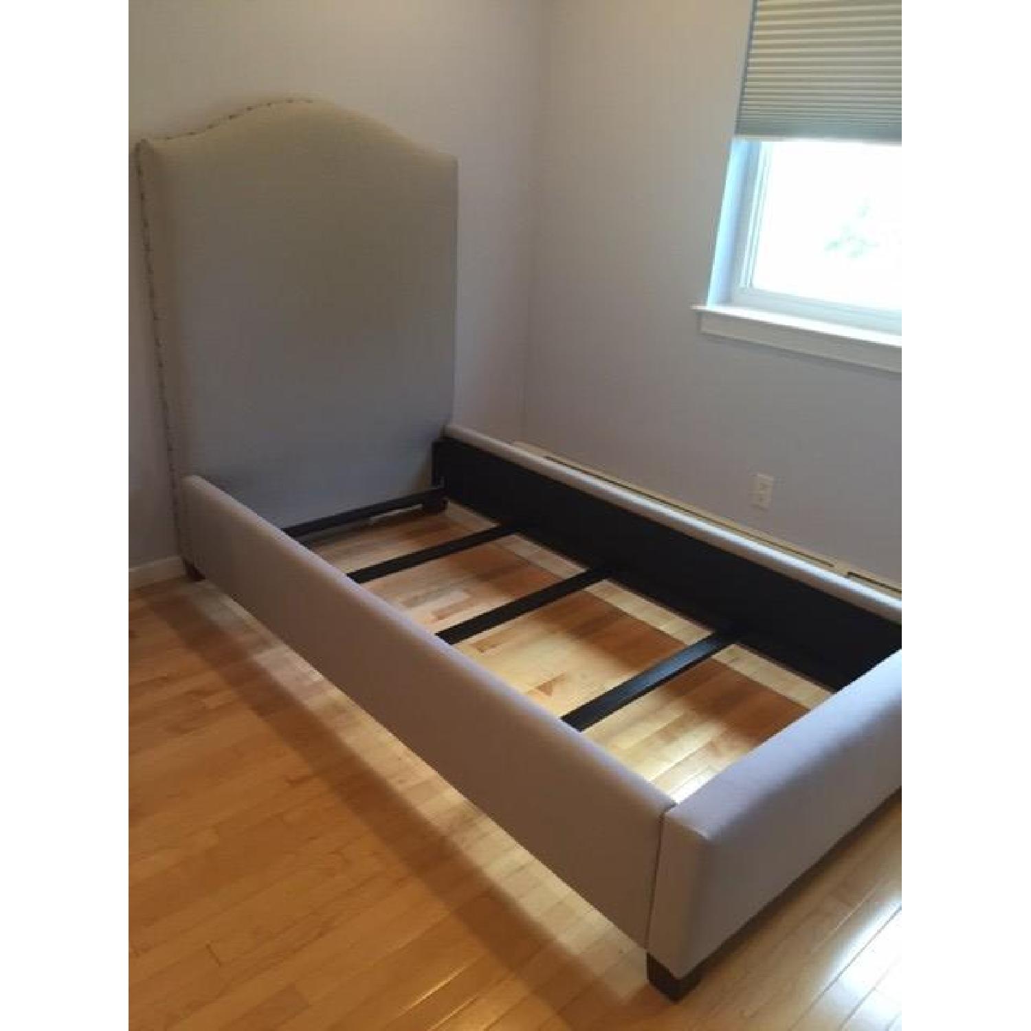 Pottery Barn Raleigh Camelback Nailhead Twin Size Bed Frame - image-2