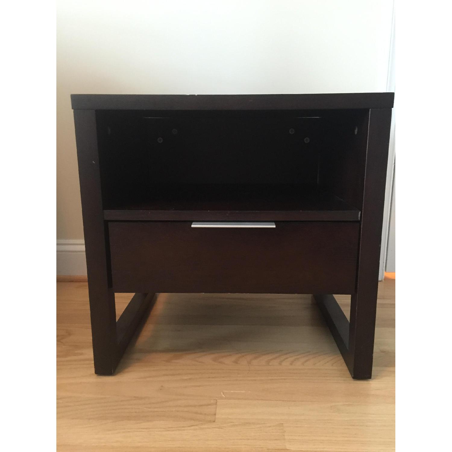 Crate & Barrel Espresso Night Stand - image-1