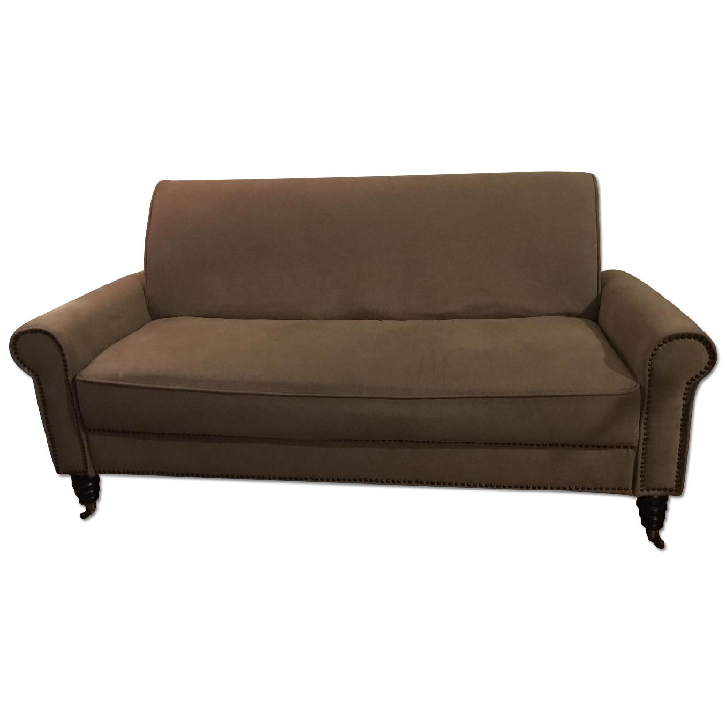 Better Living Hyde Tan-Grey Velvet Sofa - image-0