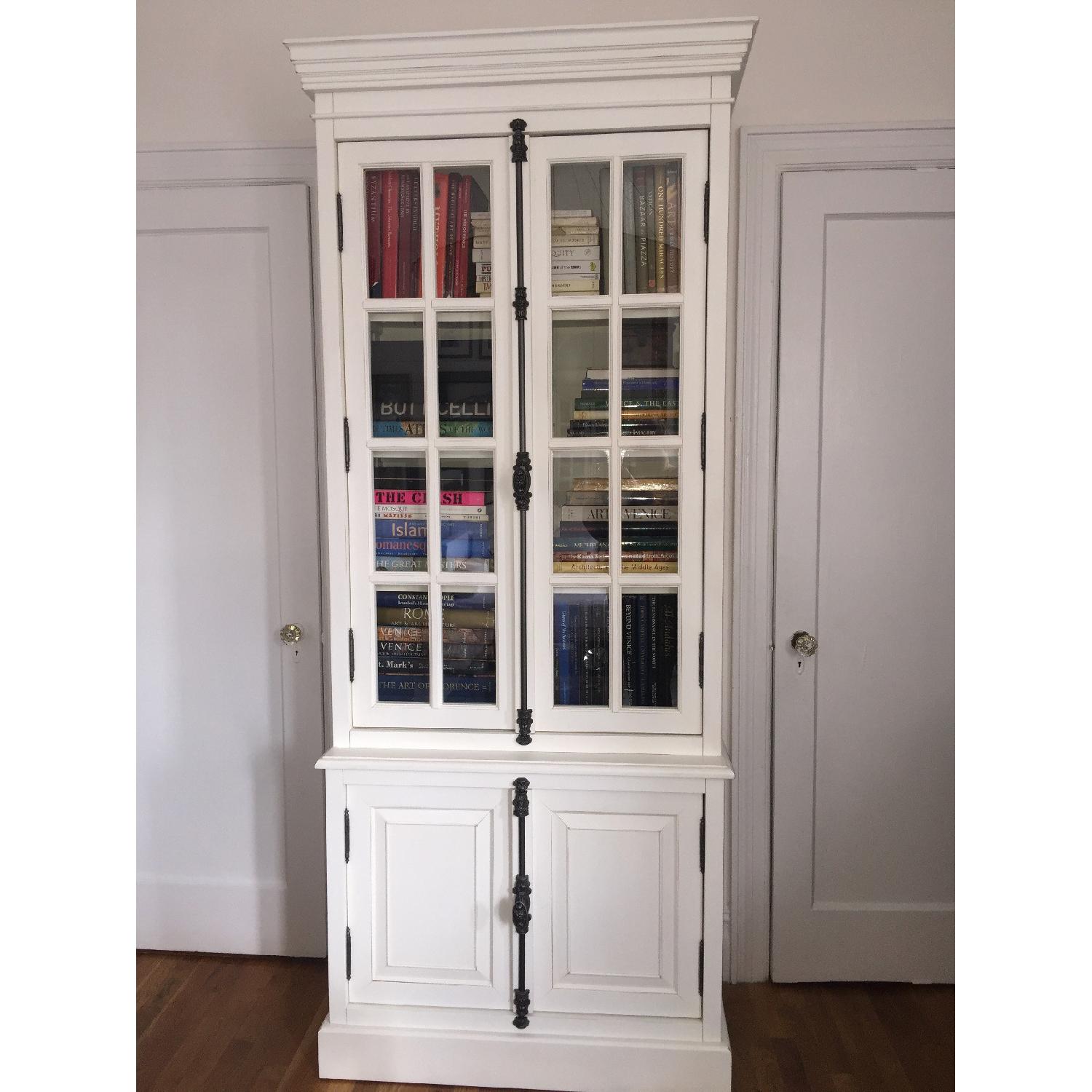 Restoration Hardware Sideboard w/ Hutch/Bookcase in White - image-3