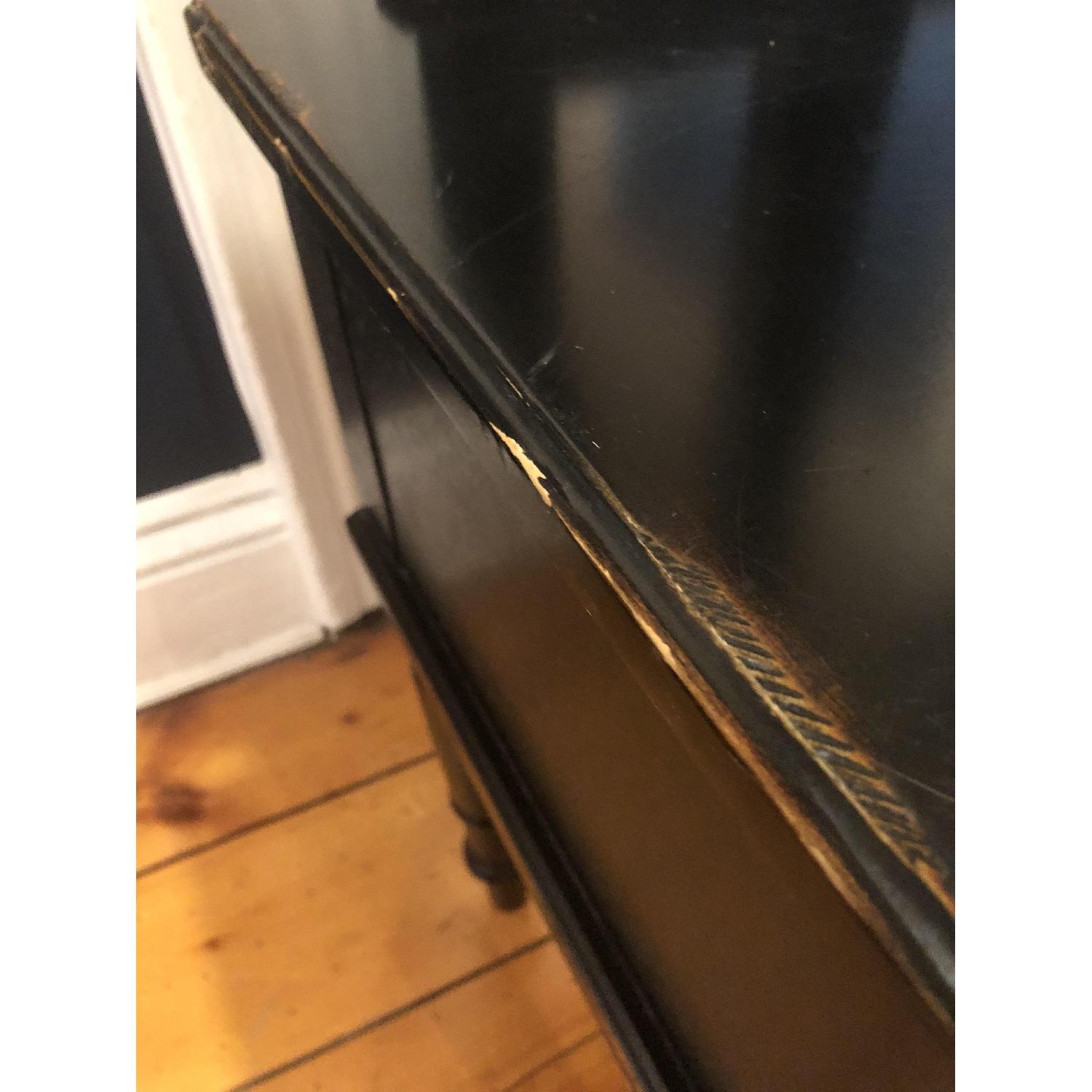 Black Vanity/Dressing Table w/ Tri-Fold Mirror - image-5