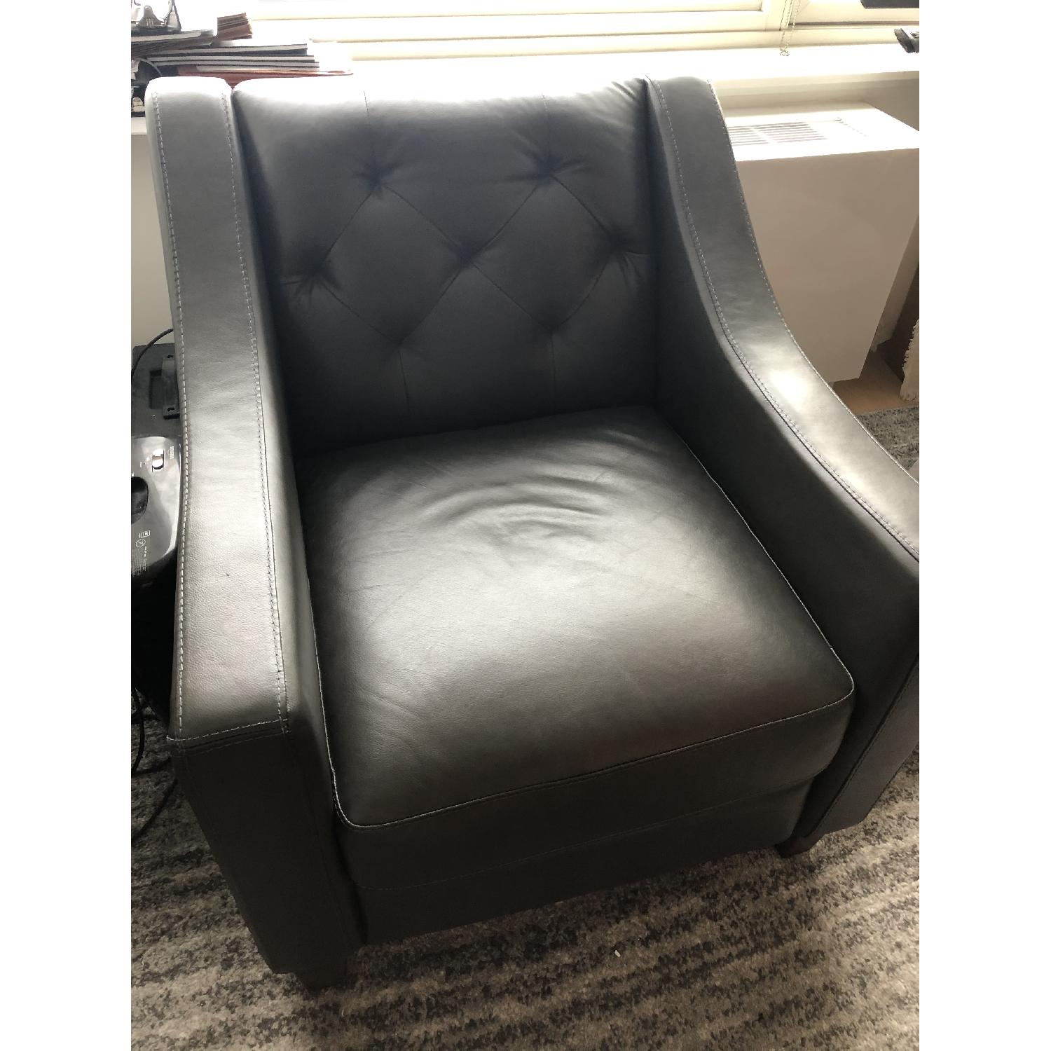 Macy's Claudia II Top Grain Italian Leather Sofa + Armchair - image-3