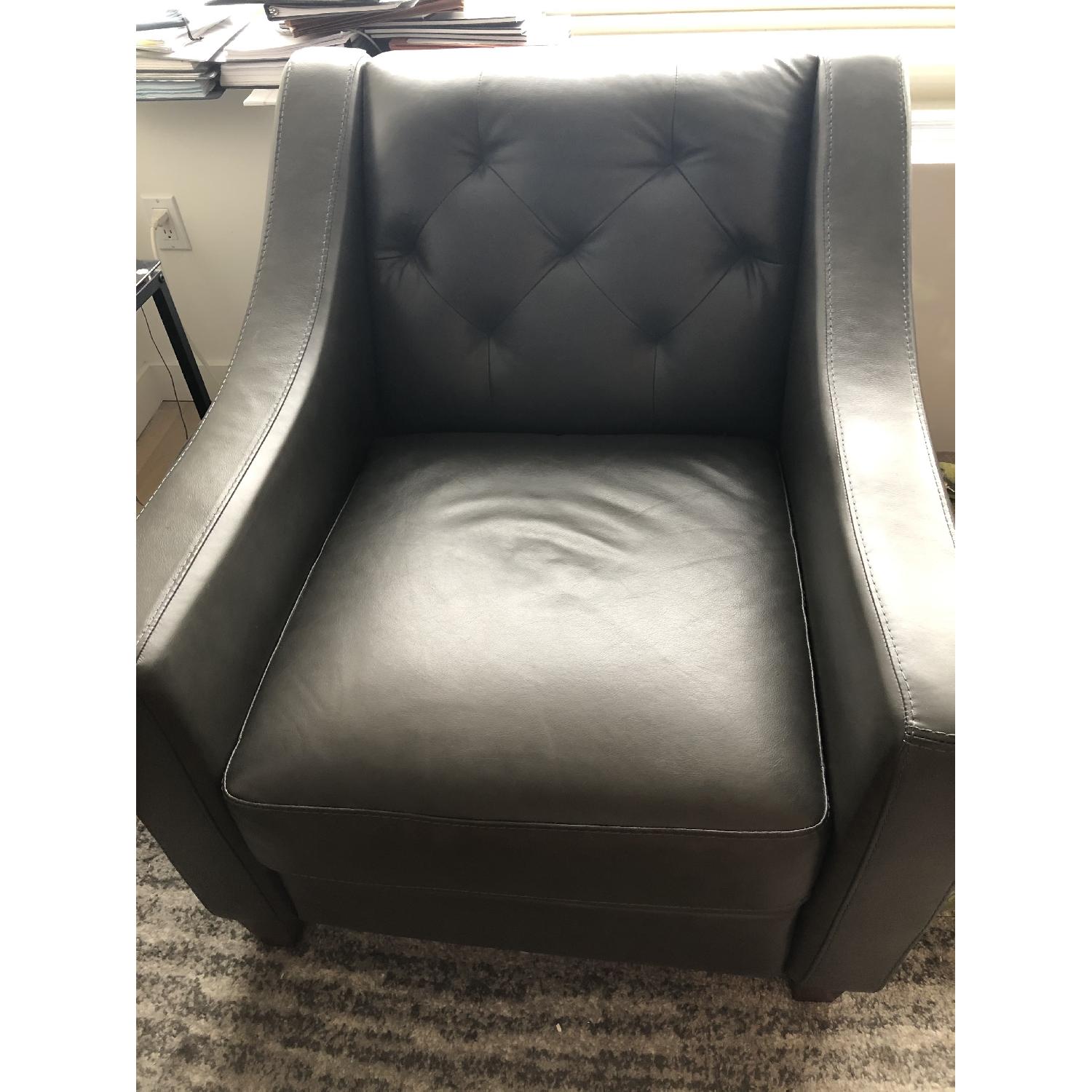 Macy's Claudia II Top Grain Italian Leather Sofa + Armchair - image-4