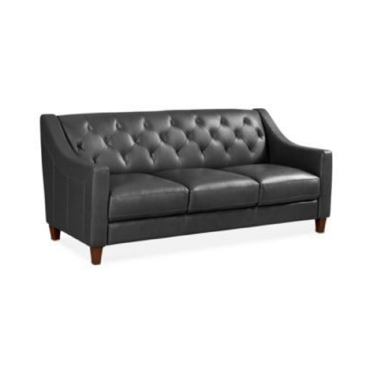 Macy's Claudia II Top Grain Italian Leather Sofa + Armchair - image-5