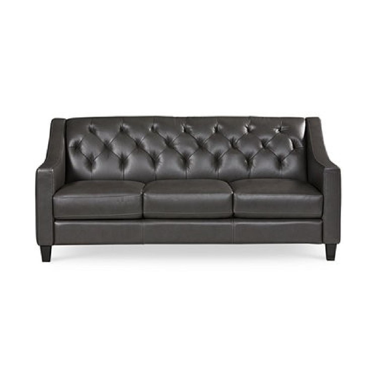 Macy's Claudia II Top Grain Italian Leather Sofa + Armchair - image-0