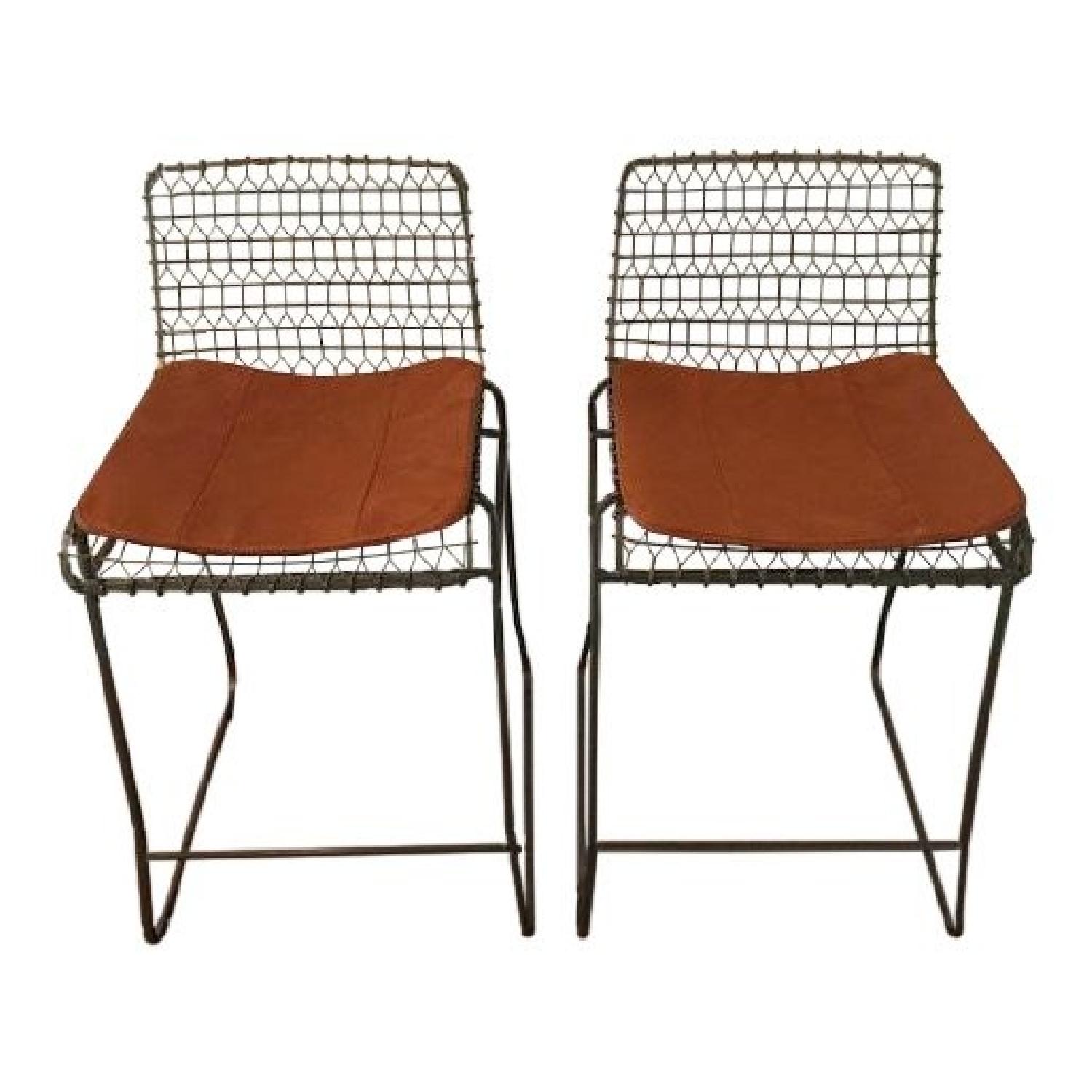 Crate & Barrel Tig Counter Stools w/ Custom Cushions - image-5