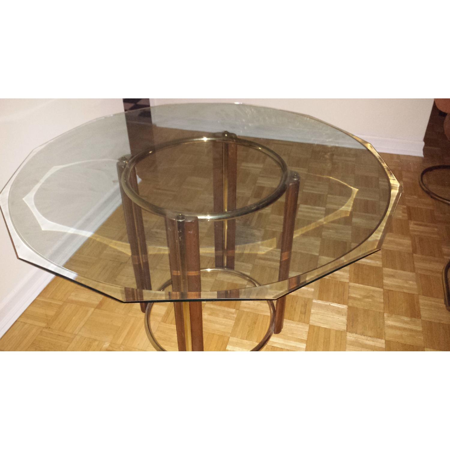 Vintage Glass Top Dining Table AptDeco