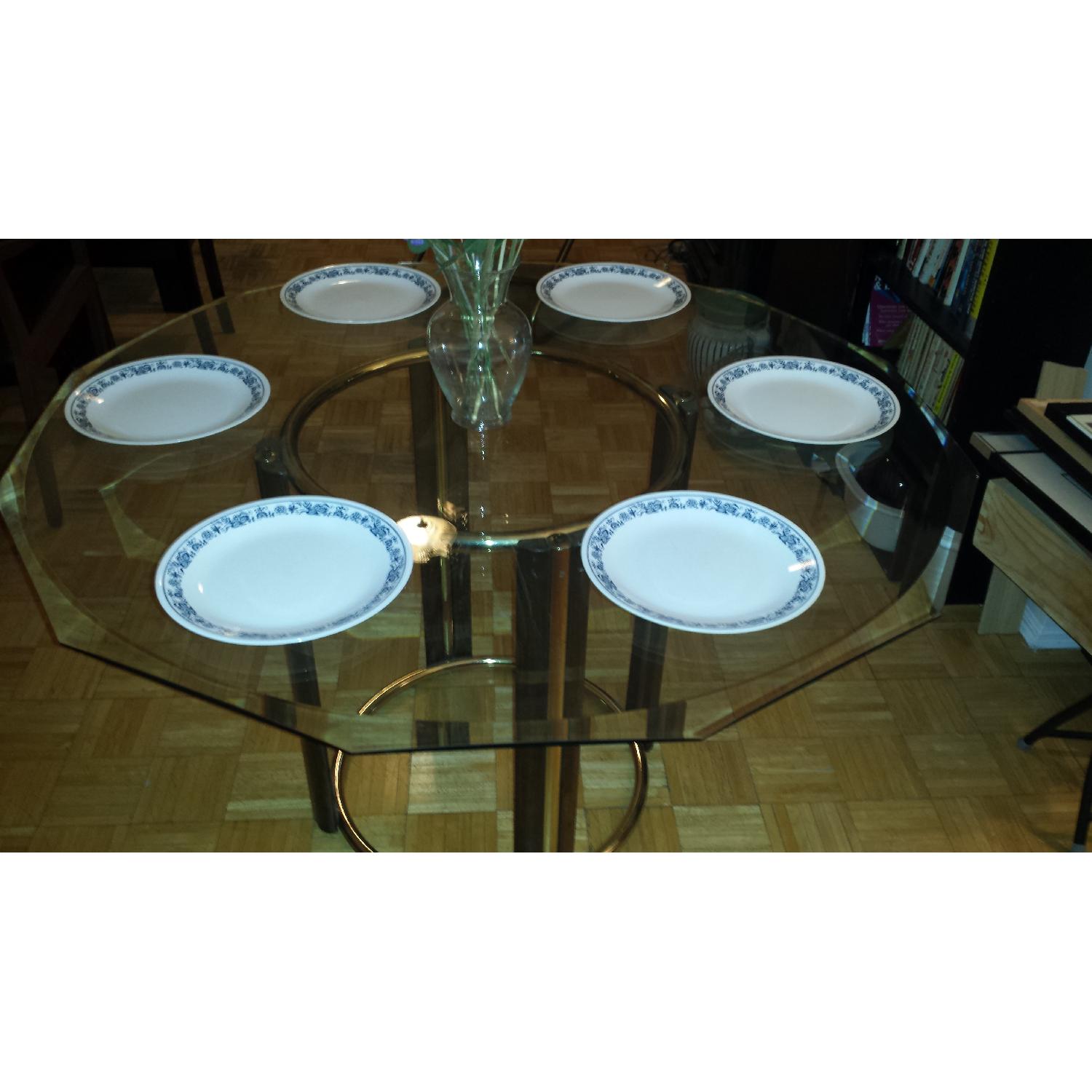Vintage Glass Top Dining Table AptDeco