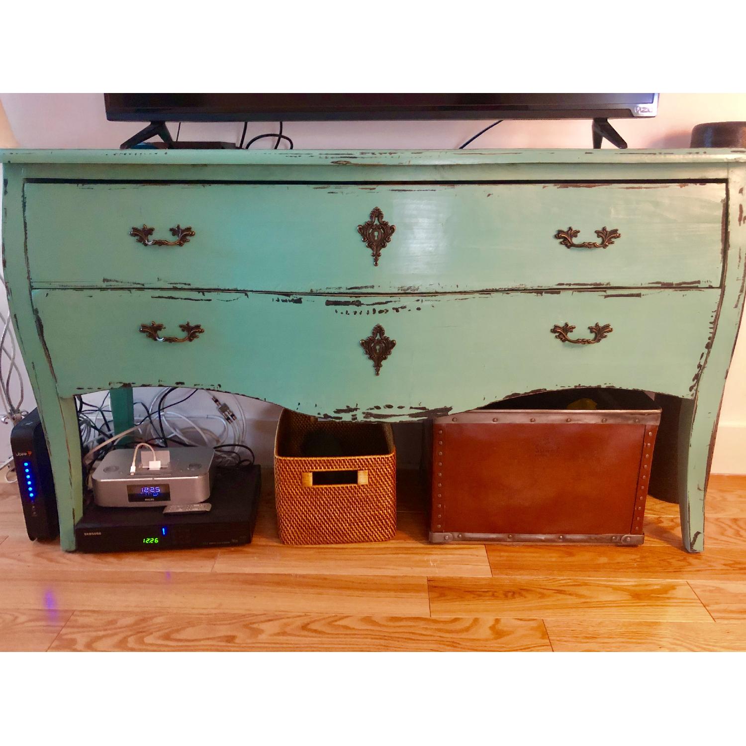 Arhaus Distressed Turquoise Dresser - image-2