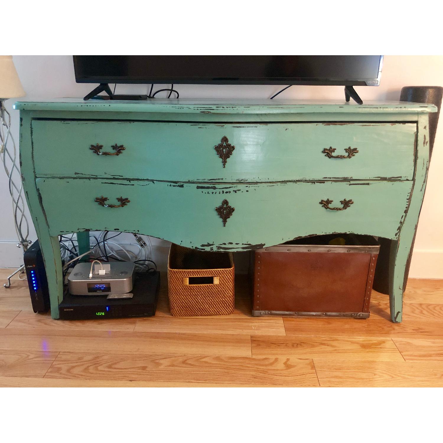 Arhaus Distressed Turquoise Dresser - image-3
