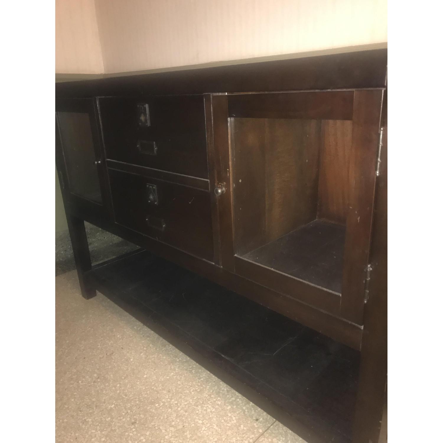 Pottery Barn Dark Wood Credenza AptDeco