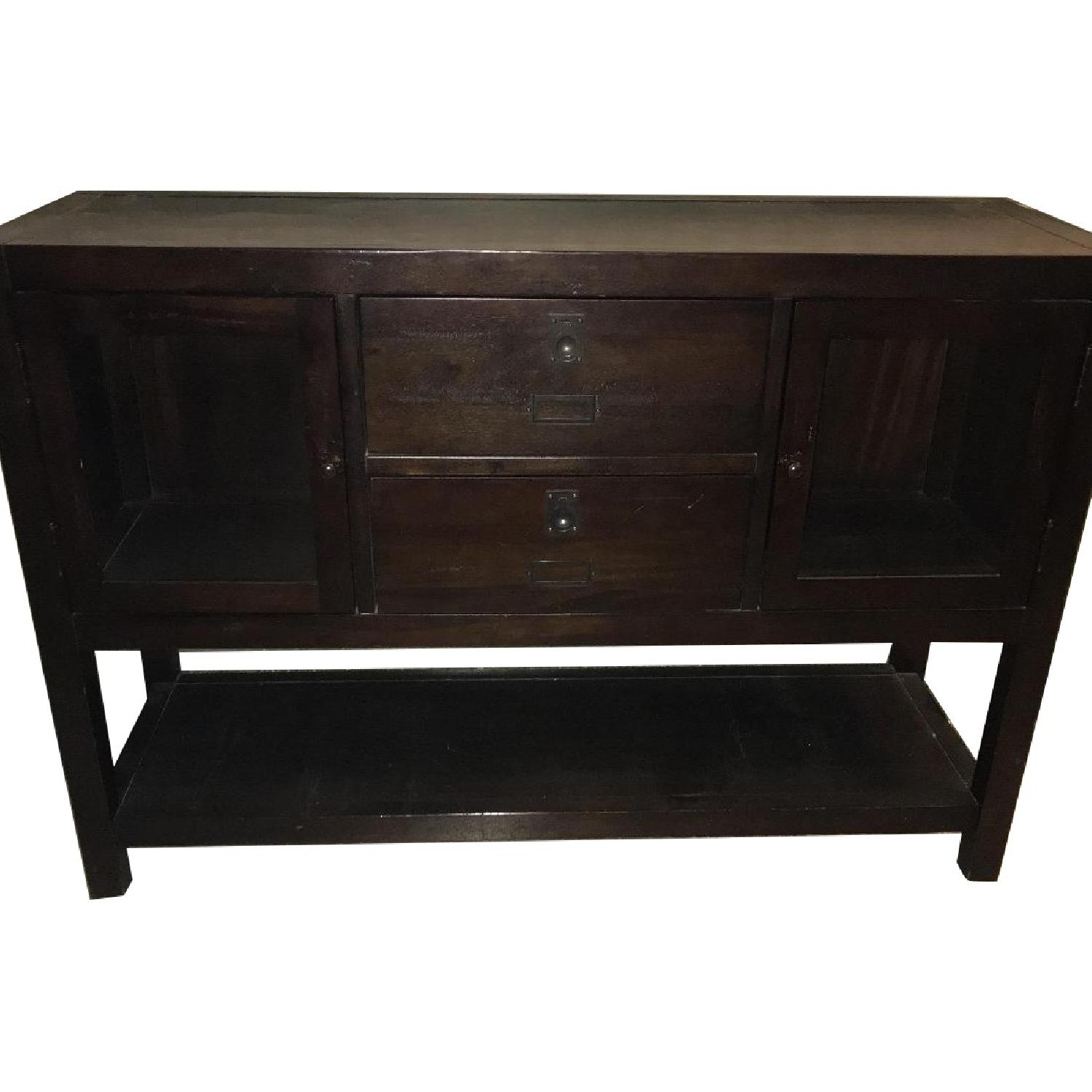Pottery Barn Dark Wood Credenza AptDeco