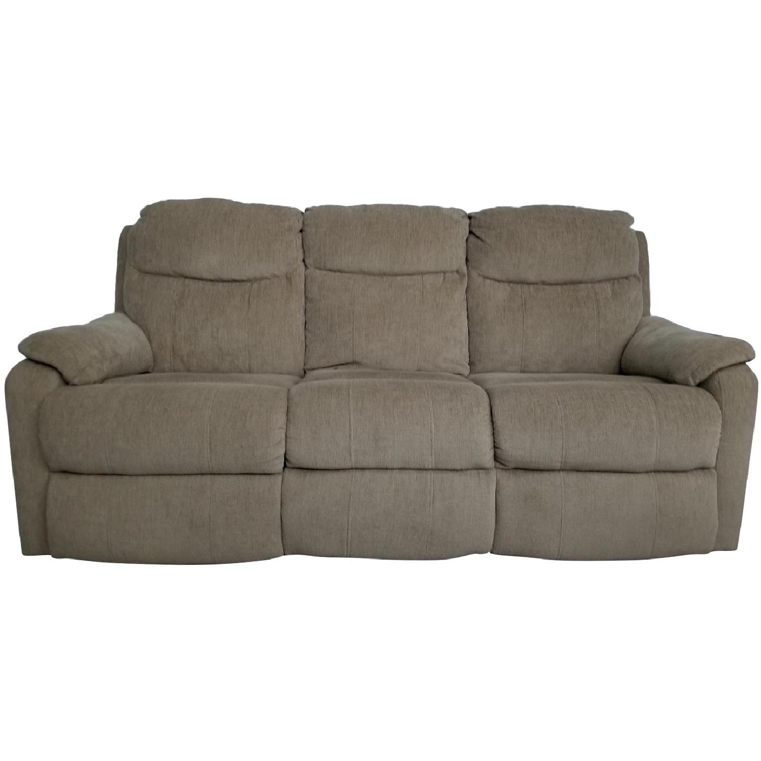Jordan's Furniture Power Recliner Sofa w/ Headrest & USB - image-0