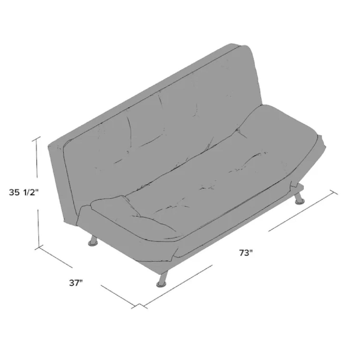 Latitude Run Leather Convertible Sleeper Sofa w/ Steel Base - image-3