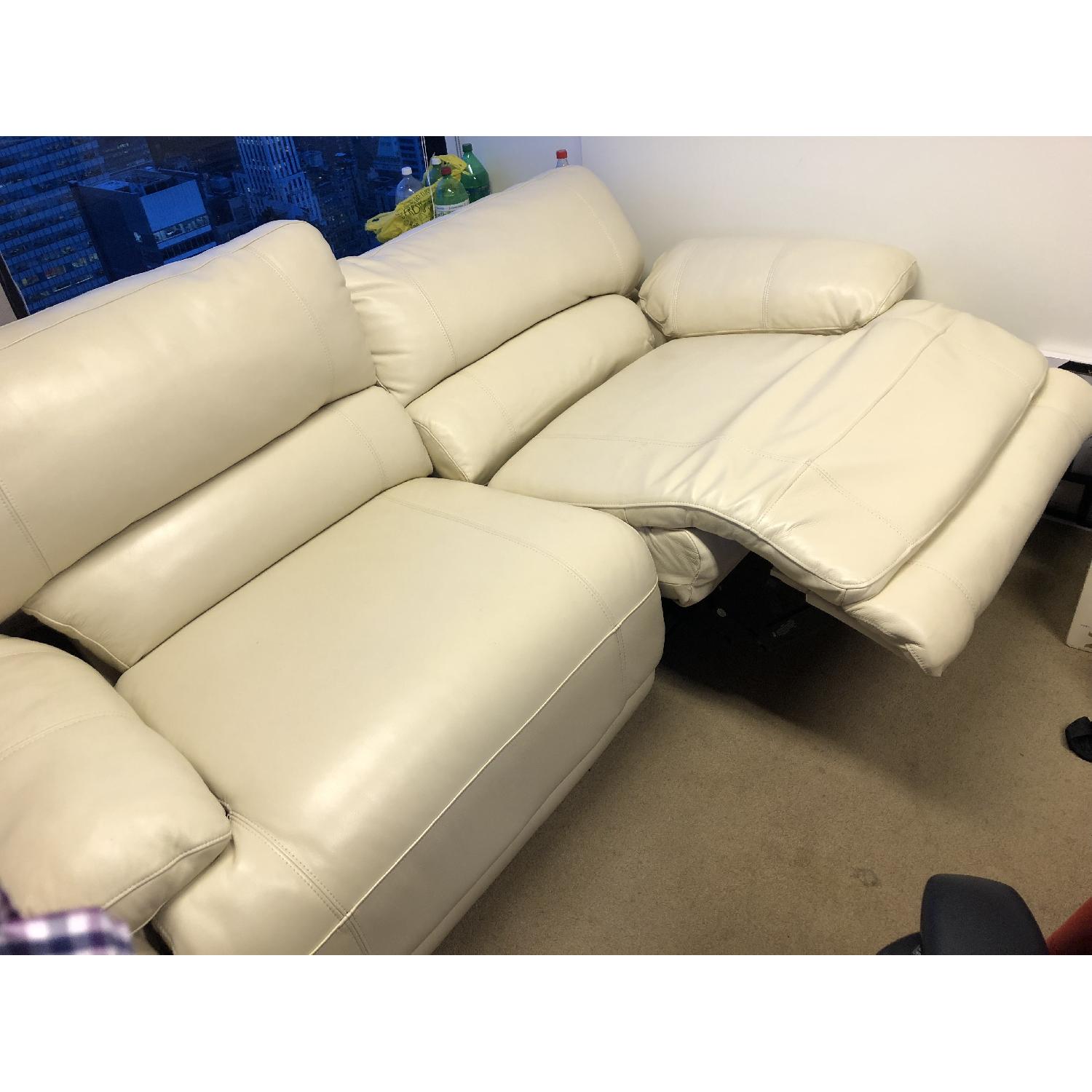 Macy's Power Leather Reclining Sofa - image-2